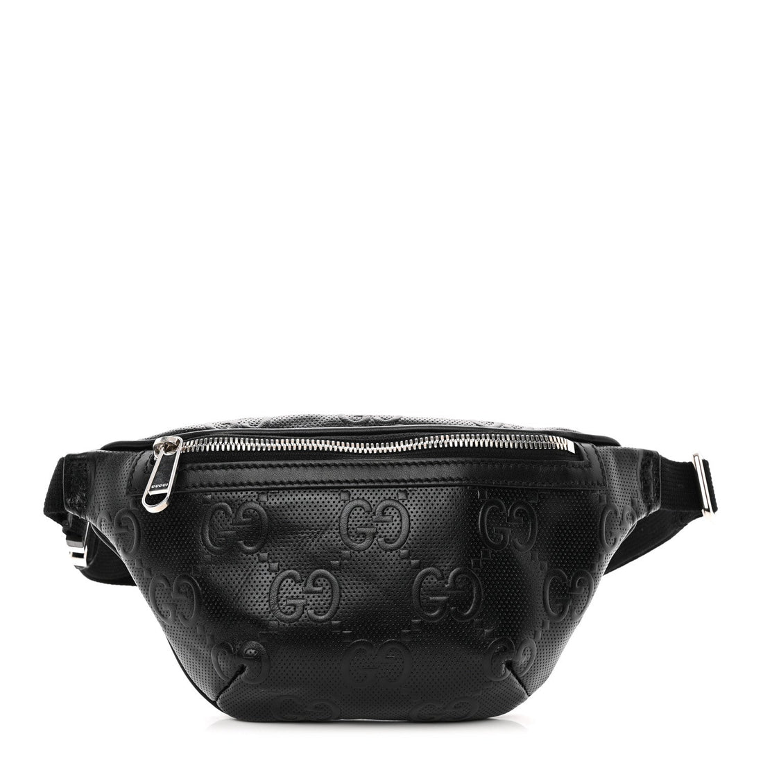 Calfskin GG Tennis Embossed Belt Bag Black
