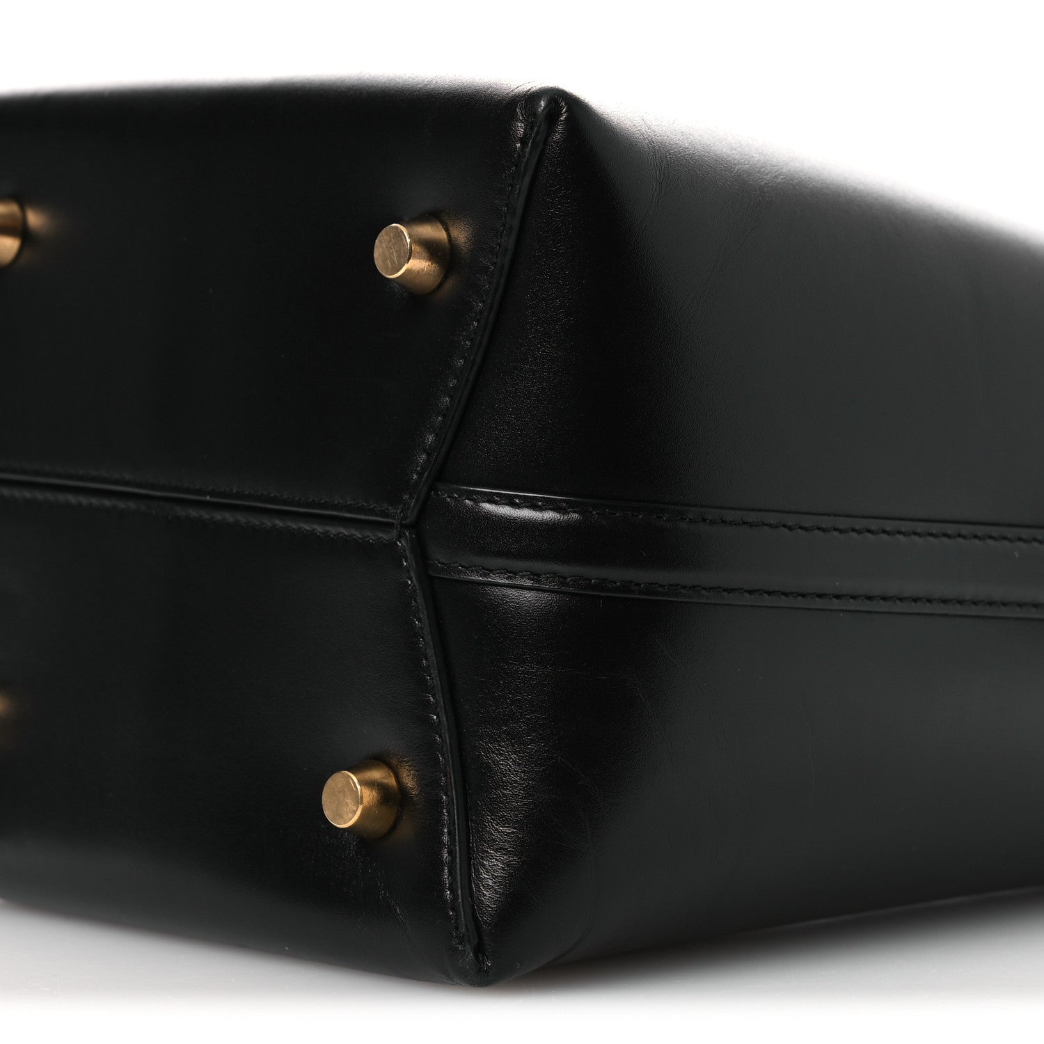 Smooth Shiny Calfskin Monogram Le 37 Small Bucket Bag Black