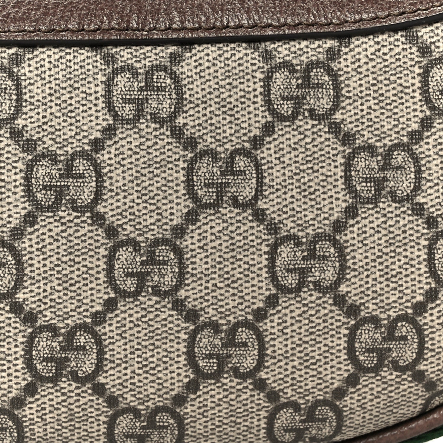 GG Supreme Monogram Textured Calfskin Web Mini Ophidia Half Moon Hobo Beige Ebony New Acero