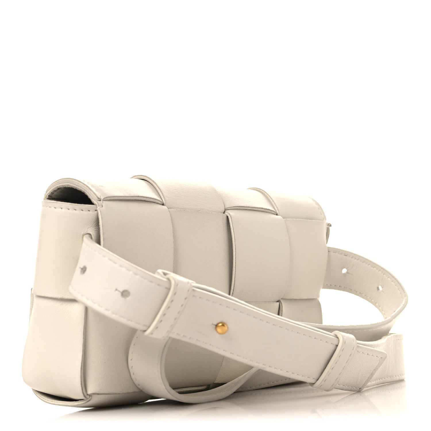 Nappa Maxi Intreccio The Belt Cassette Bag White