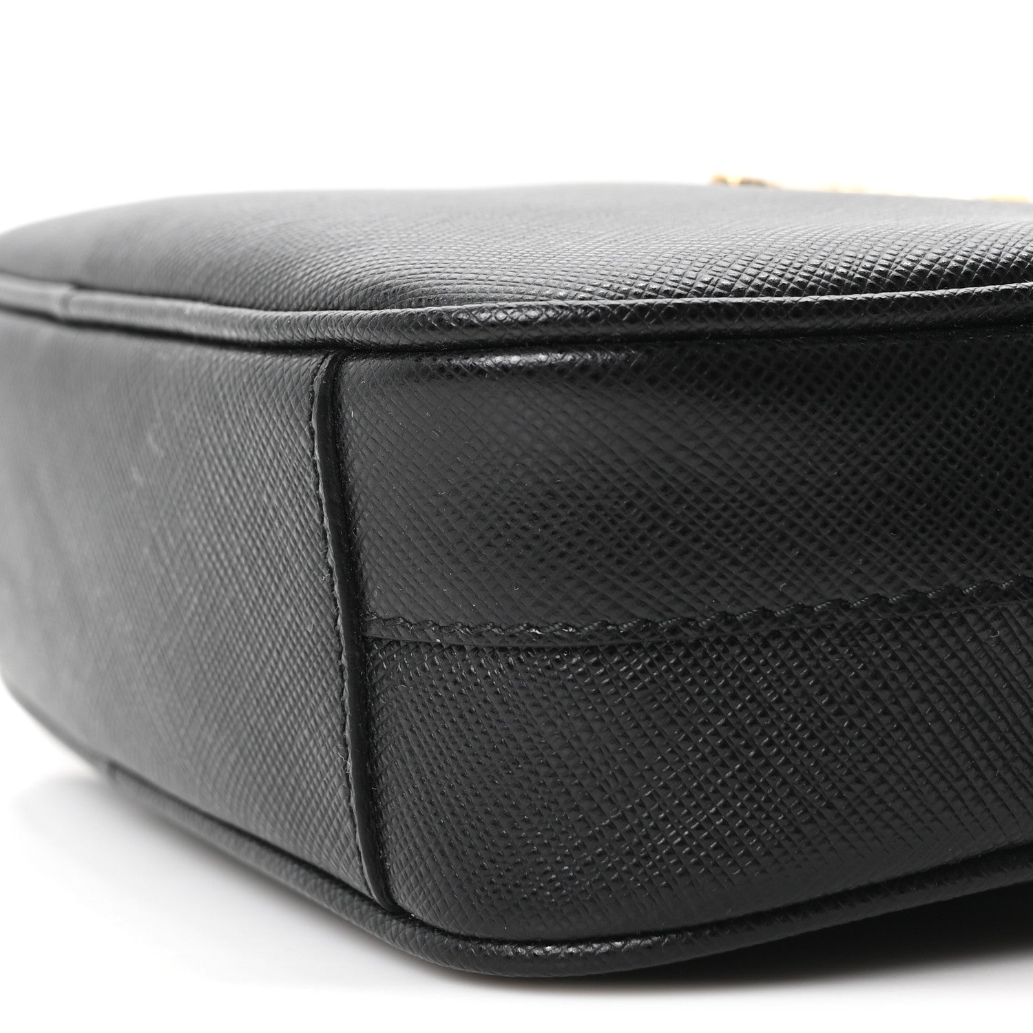 Saffiano Lux Metal Belt Bag Black