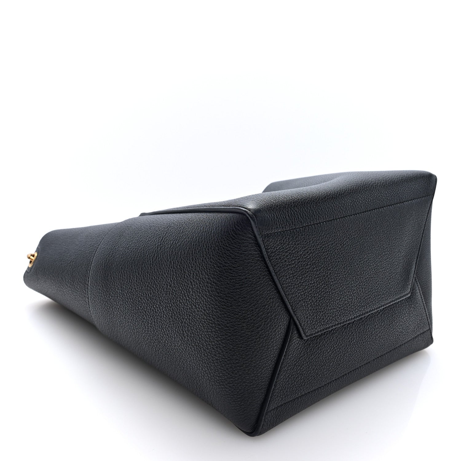 Soft Grained Calfskin Sangle Bucket Bag Black