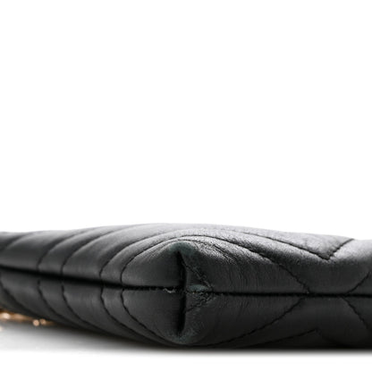 Calfskin Matelasse Mini GG Marmont Chain Bag Black