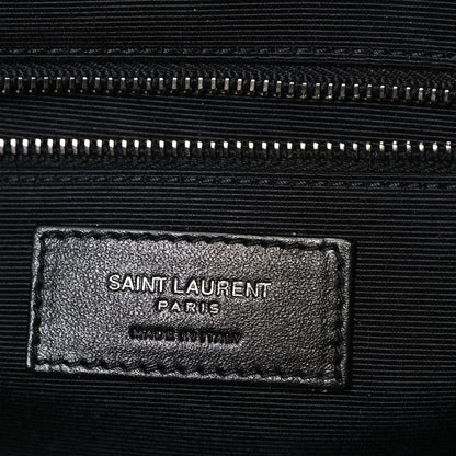 Grain De Poudre Textured Mixed Matelasse Large Triquilt Monogram Satchel Black
