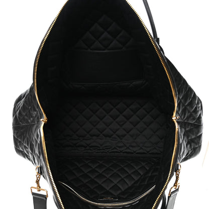 Calfskin Quilted ES Giant Travel Bag Black
