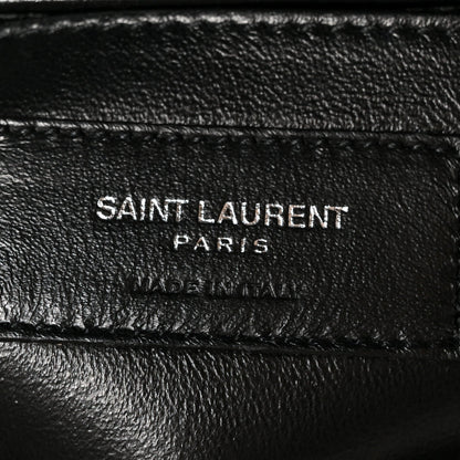 Calfskin Y Quilted Monogram Small Loulou Crossbody Bag Black