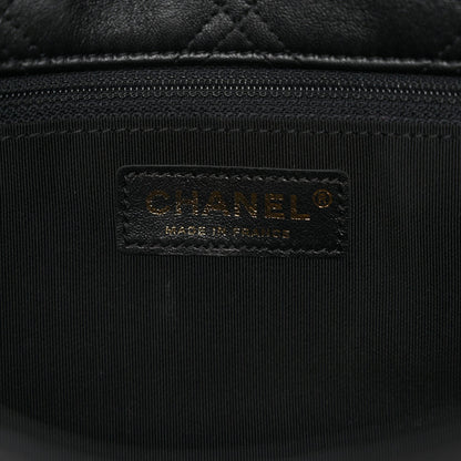 Lambskin Quilted Pearl Studded Flap Black