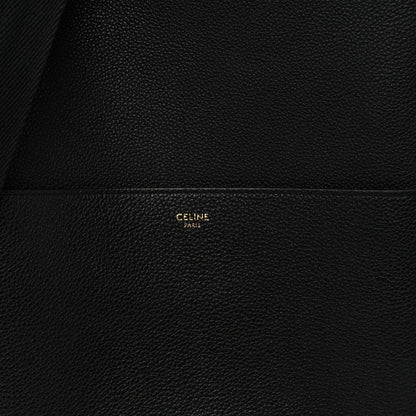 Soft Grained Calfskin Sangle Bucket Bag Black