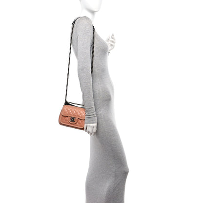 Calfskin Quilted Small Prestige Top Handle Flap Pink