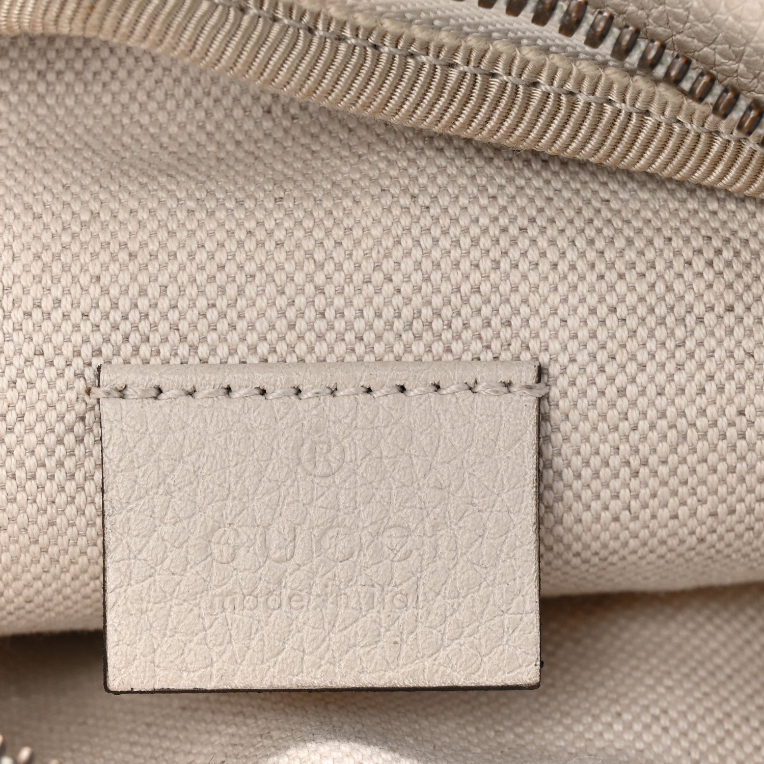 Grained Calfskin Small Logo Belt Bag White
