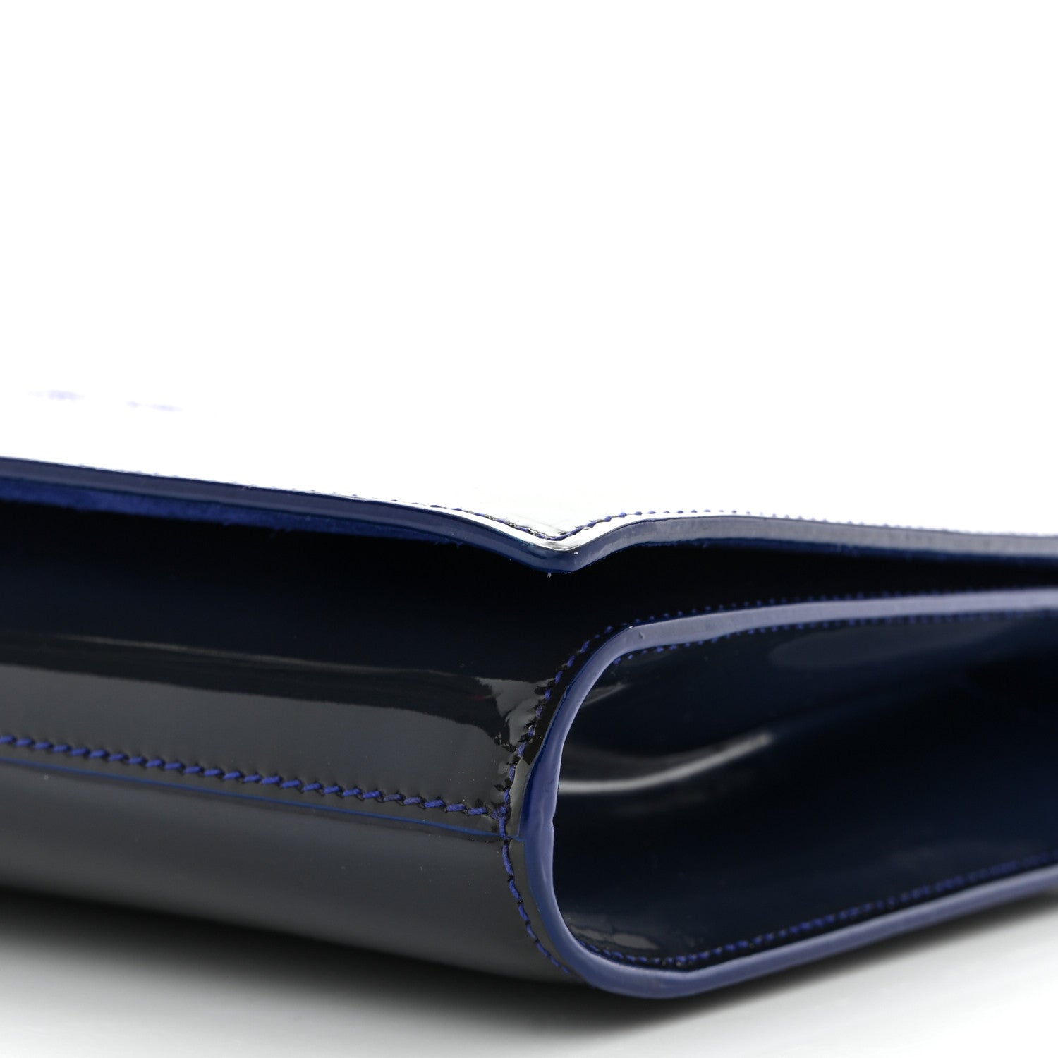 Patent Calfskin Monogram Large Belle De Jour Clutch Royal Blue