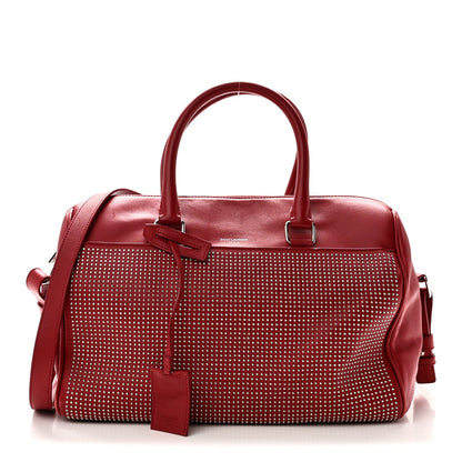 Calfskin Studded Classic Duffle 6 Red