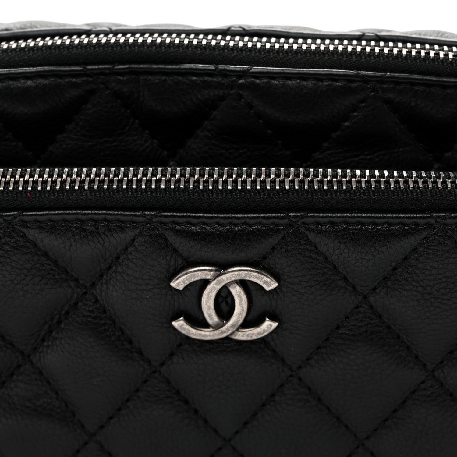 Calfskin Quilted Waist Bag Black