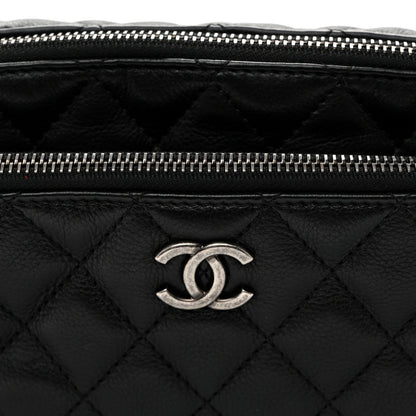 Calfskin Quilted Waist Bag Black
