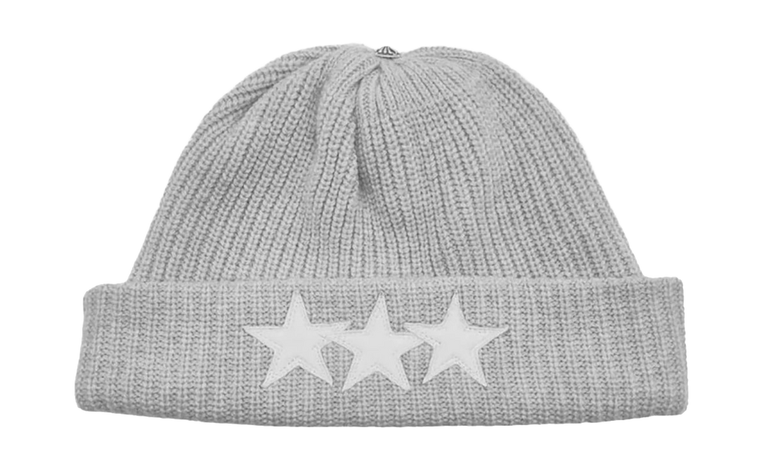 Triple Star Patch Beanie "Grey" CHRM1470
