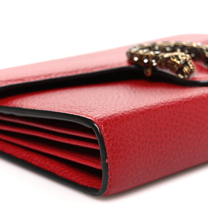 Calfskin Mini Dionysus Chain Wallet Hibiscus Red