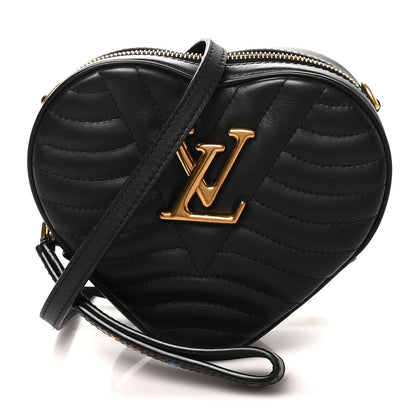 Calfskin New Wave Heart Bag Black