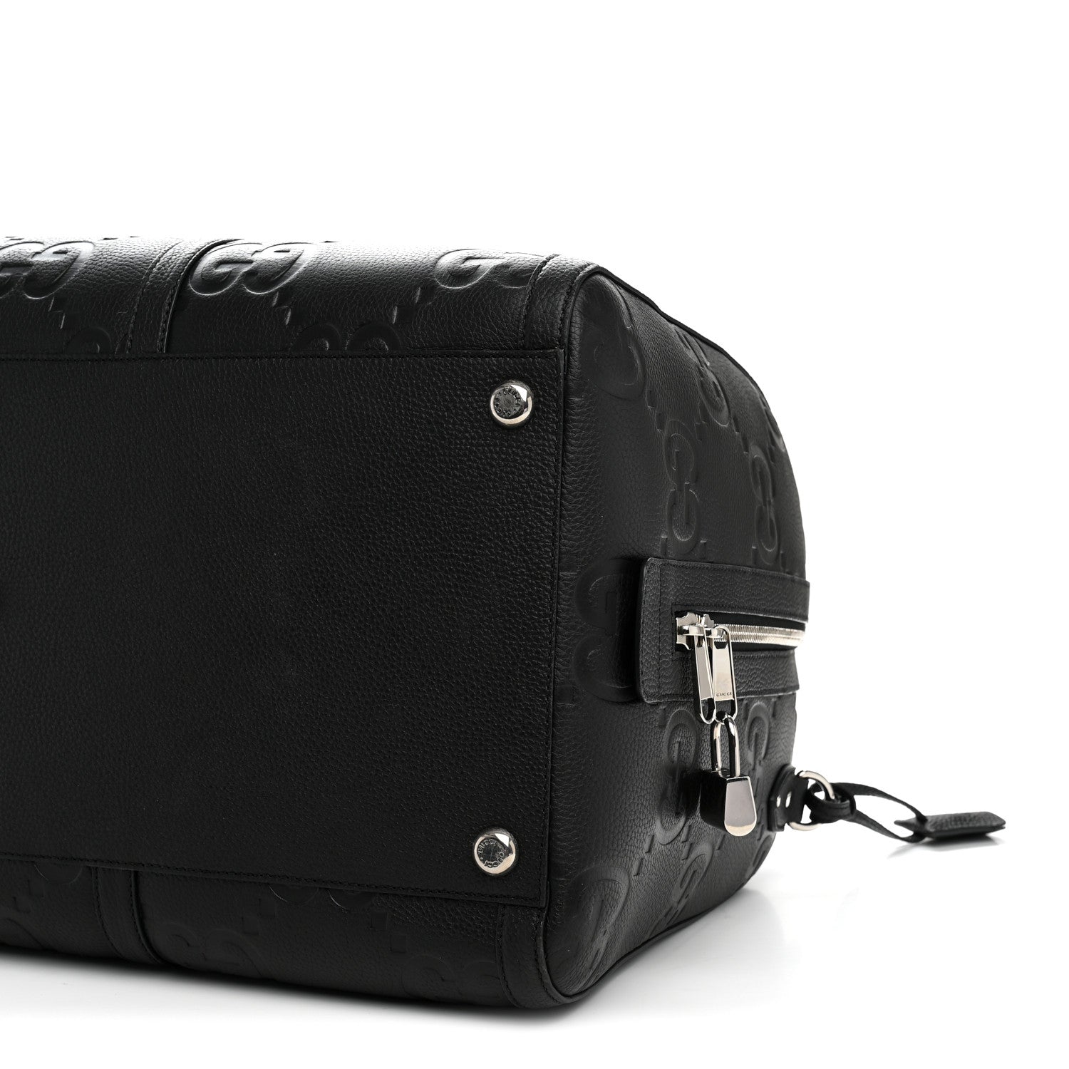 Piuma Calfskin Jumbo GG Embossed Large Duffle Bag Black