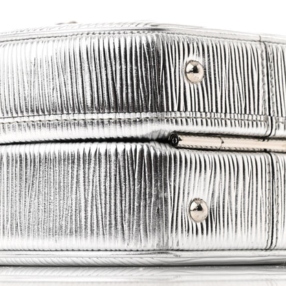 Metallic Epi Petite Boite Chapeau Silver