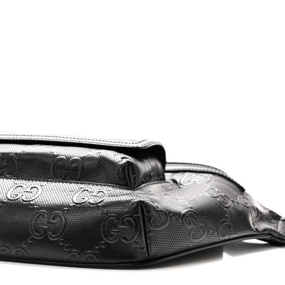 Calfskin GG Tennis Embossed Pocket Belt Bag Black