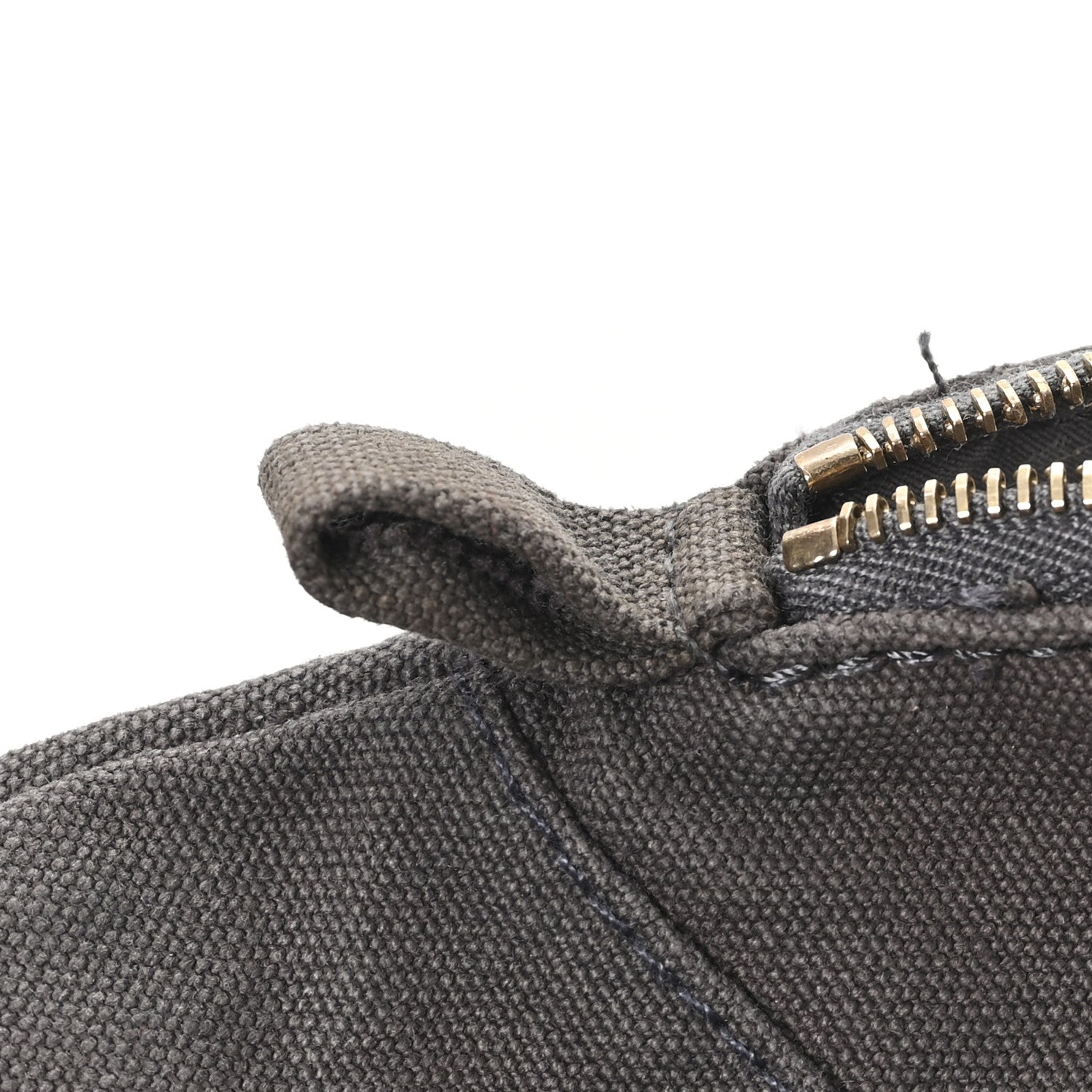Cotton Canvas Mini Bolide Travel Cosmetic Pouch Gris