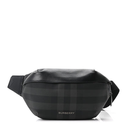 Charcoal Check Calfskin Sonny Bum Bag Charcoal