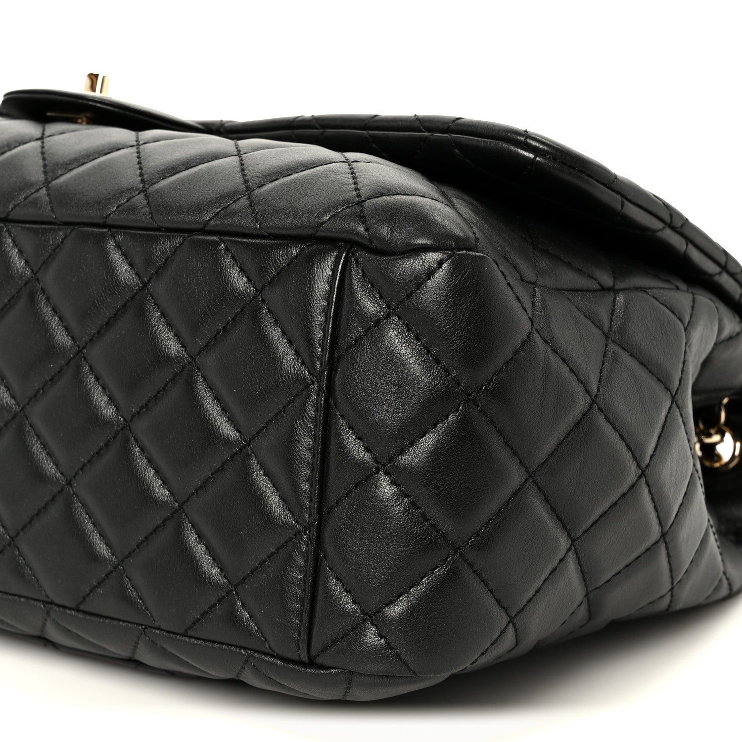 Calfskin Quilted Small XXL Travel Flap Bag Black