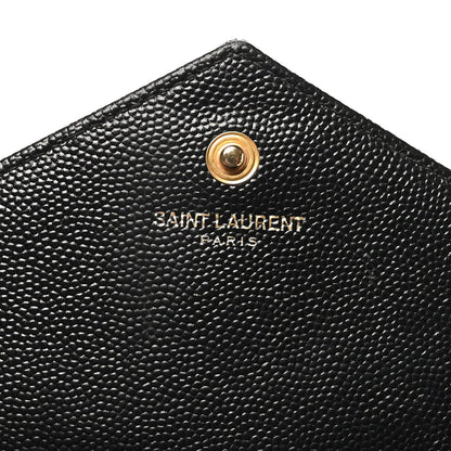 Grain De Poudre Matelasse Chevron Monogram Chain Wallet Black
