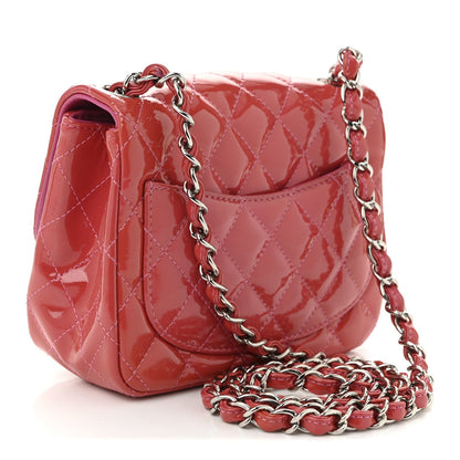 Patent Quilted Mini Square Flap Pink