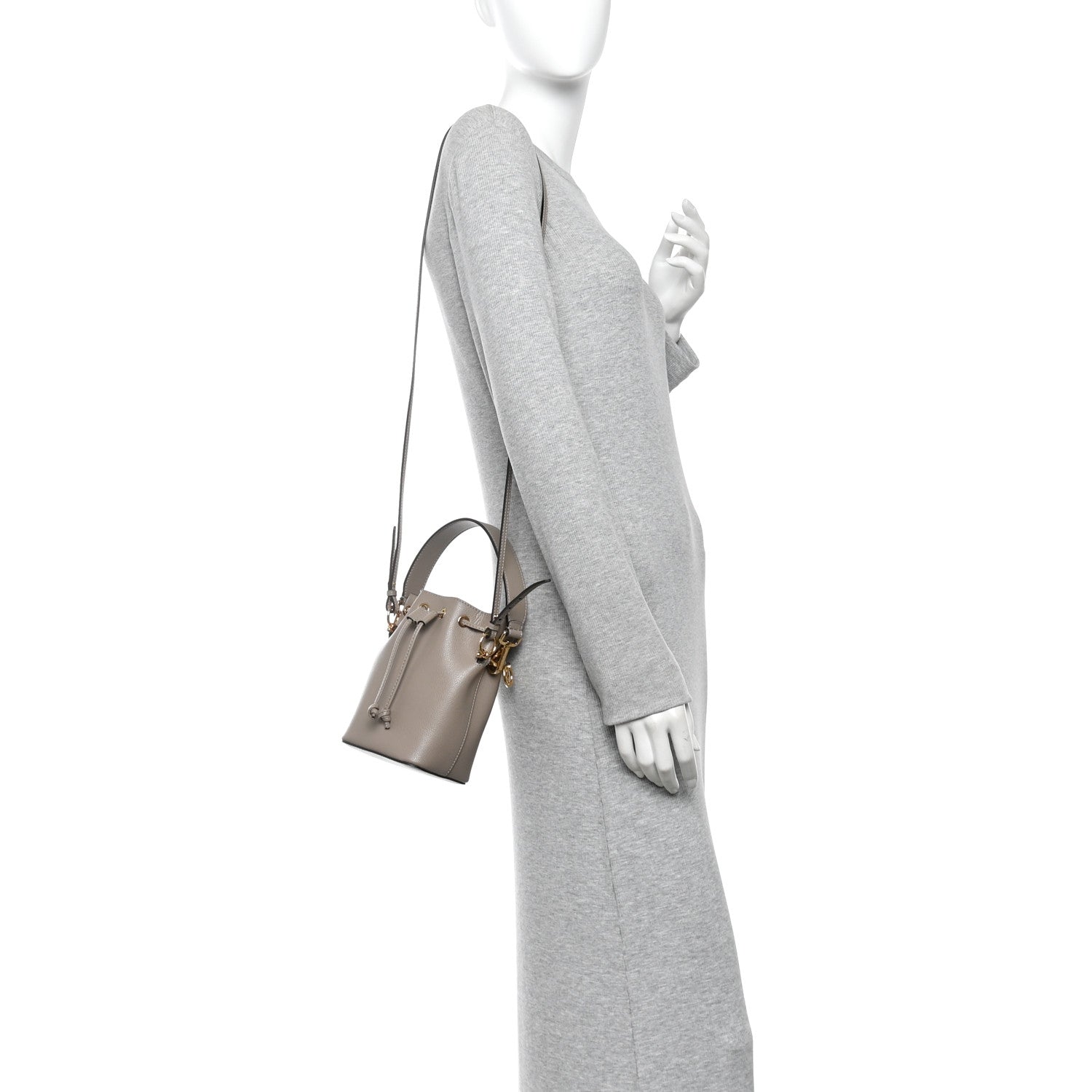 Vitello Cruise F is Fendi Mini Mon Tresor Bucket Bag Tortora