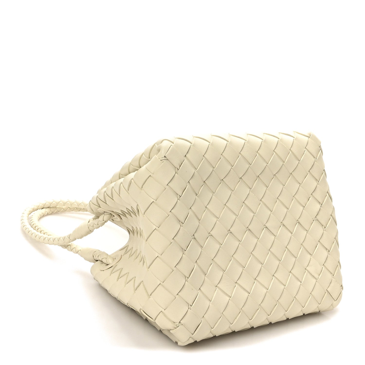 Nappa Intrecciato Small Parachute Shoulder Bag Sea Salt