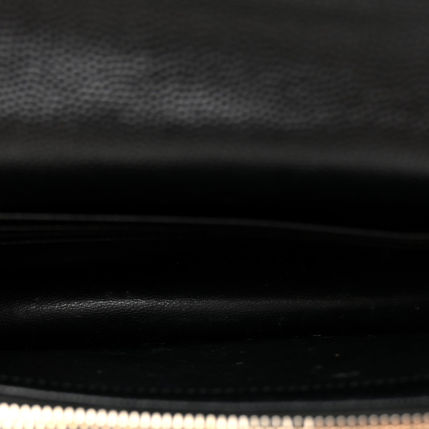 Grain De Poudre Matelasse Chevron Monogram Envelope Chain Wallet Black