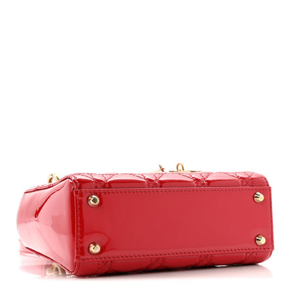 Patent Cannage Mini Lady Dior Red