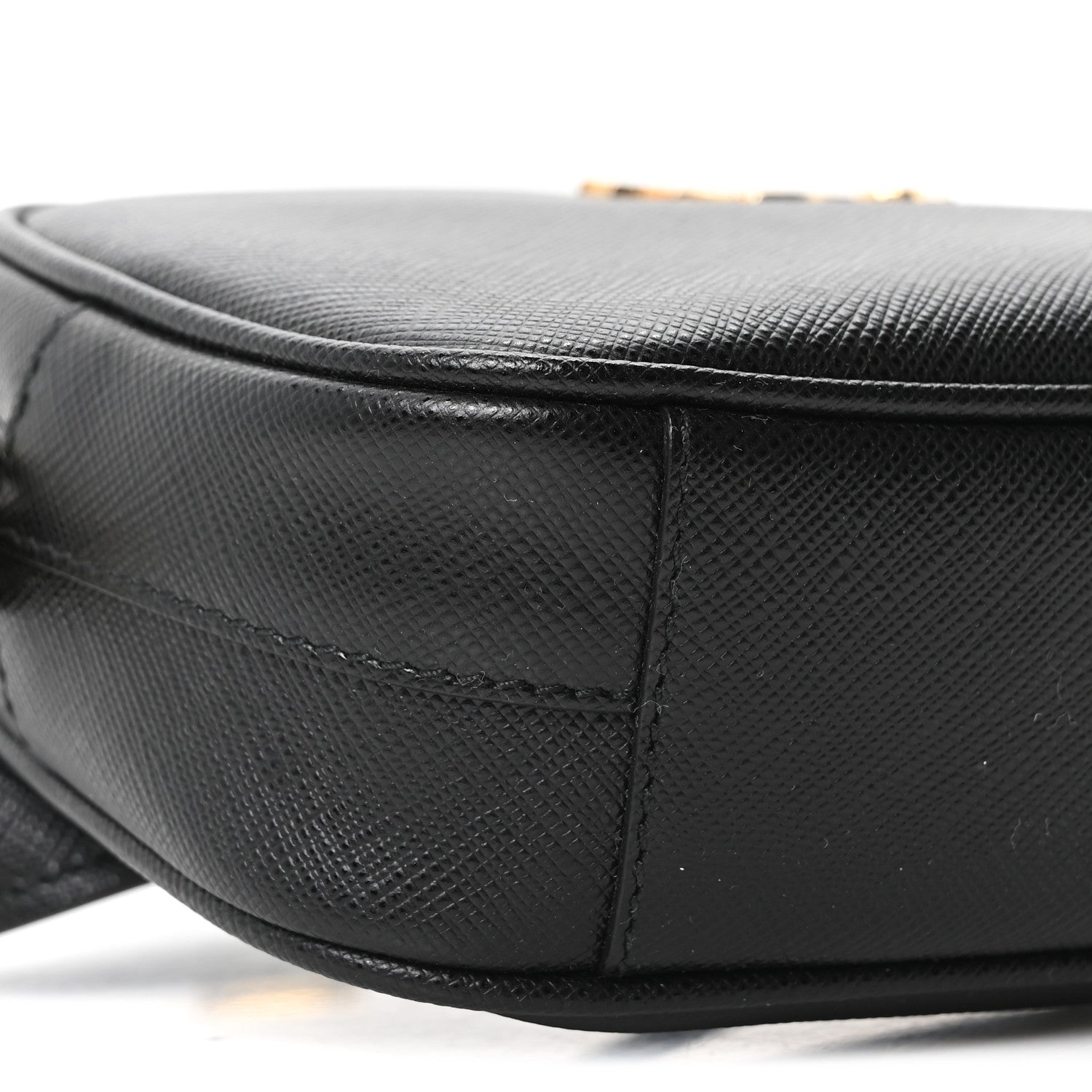 Saffiano Lux Metal Belt Bag Black