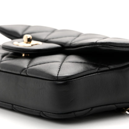 Lambskin Quilted Mini My Precious Waist Bag Black
