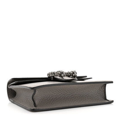 Dollar Calfskin Crystal Super Mini Dionysus Shoulder Bag Dusty Grey Black Diamond