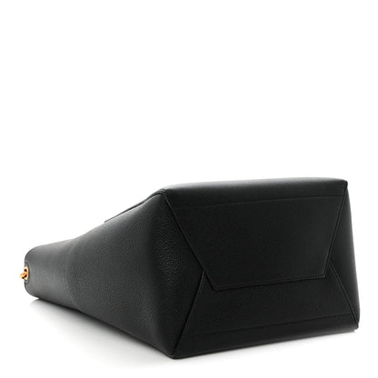 Soft Grained Calfskin Sangle Bucket Bag Black