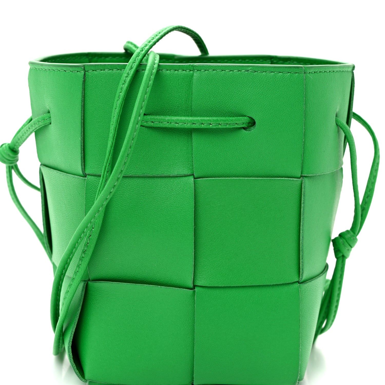 Nappa Maxi Intrecciato Mini Cassette Bucket Bag Parakeet