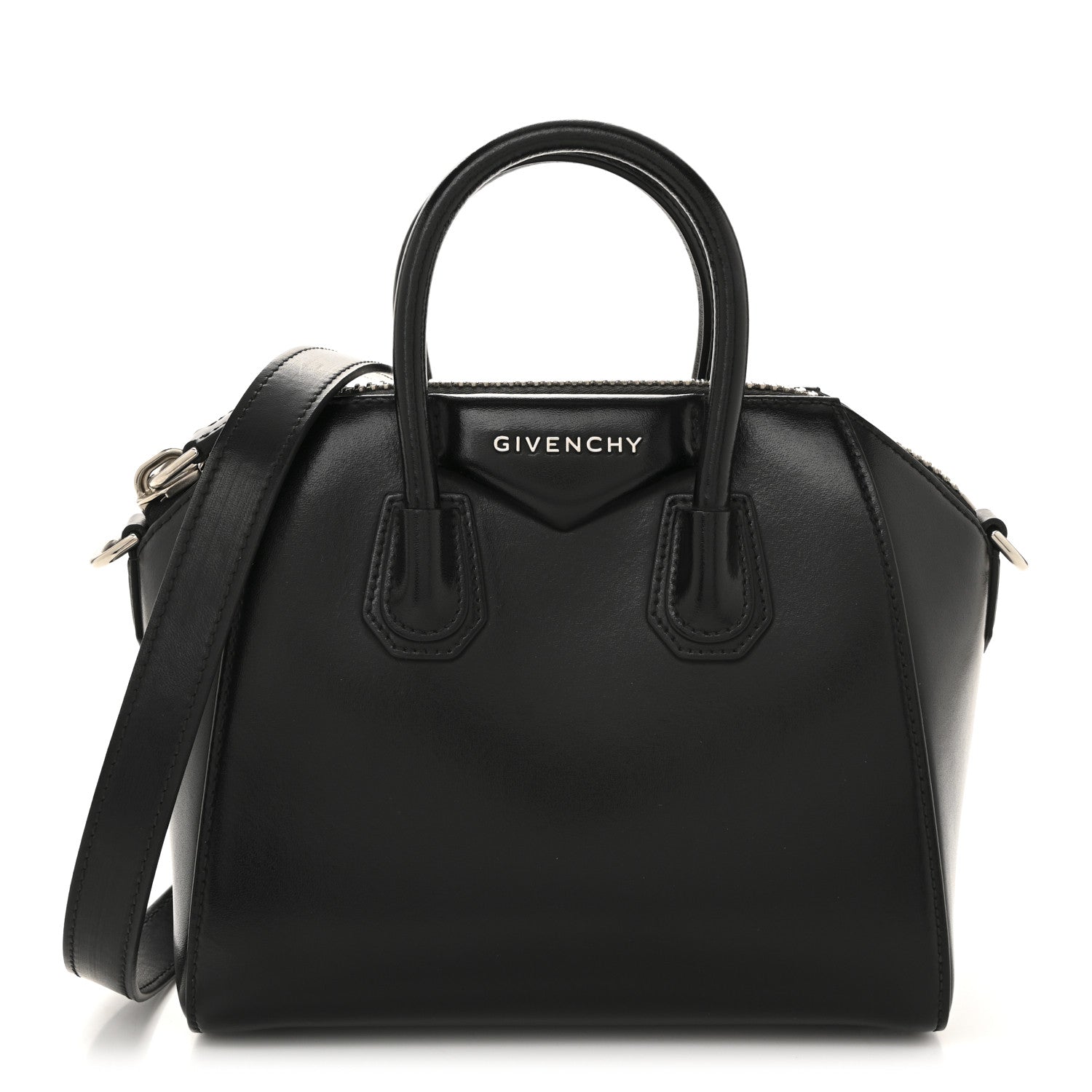 Shiny Lord Calfskin Mini Antigona Black