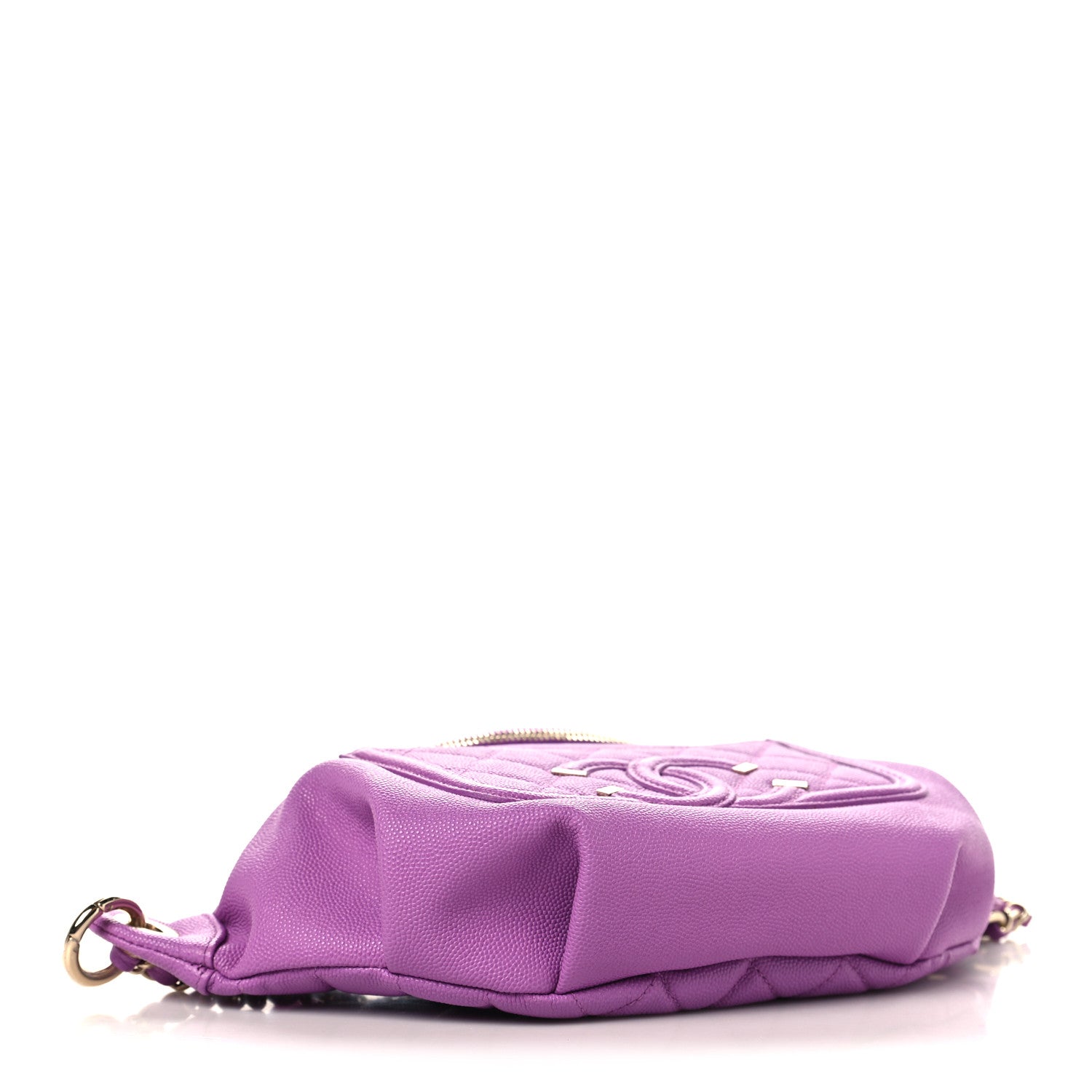 Caviar Quilted Filigree Waist Bag Purple