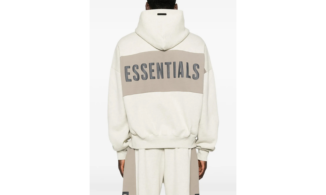 Essentials Cropped Relaxed Panelled Hoodie "Seal Vanilla Heather / Seal" RW00283 0134