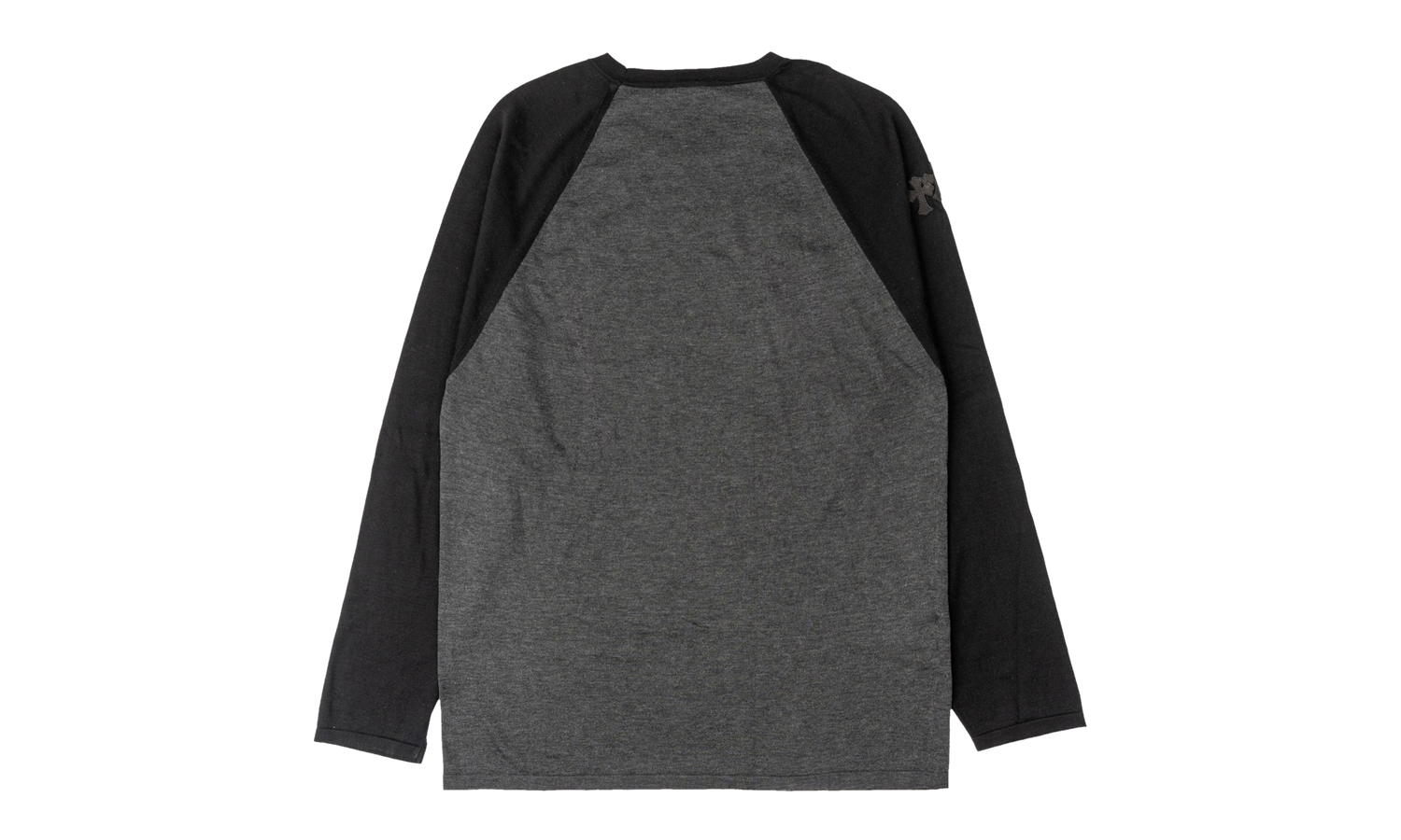 Leather Cross Patch Embroide CH Logo Silk Long Sleeve Shirt "Grey/Black" CHRM1727