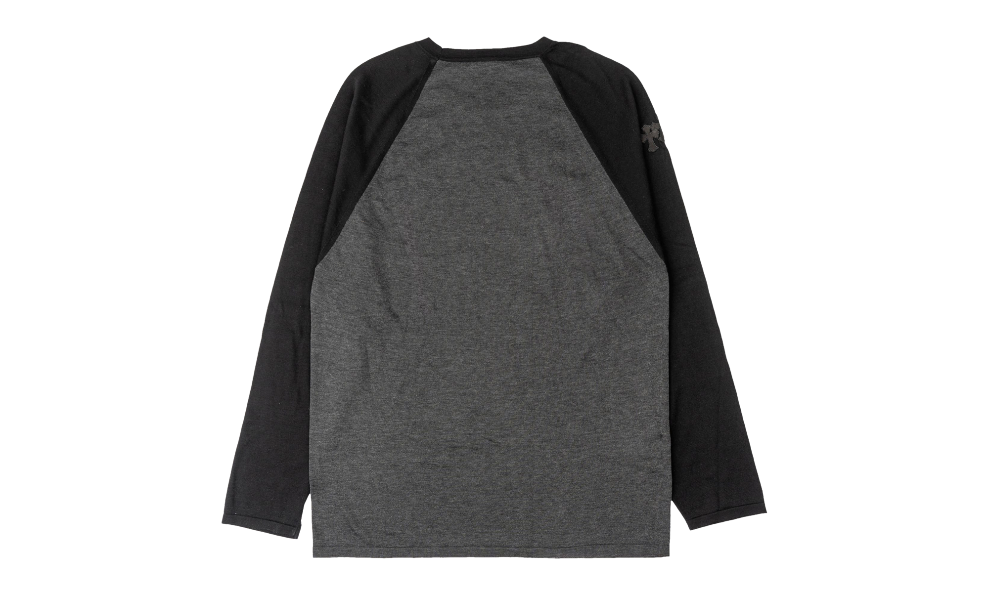 Leather Cross Patch Embroide CH Logo Silk Long Sleeve Shirt "Grey/Black" CHRM1727