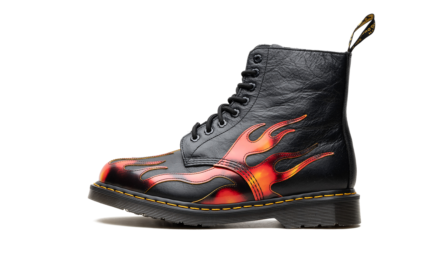 1460 Pascal Flame Arcadia Rub Off Leather Boots "Black / Red / Yellow" 41517001