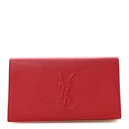 Calfskin Monogram Large Belle De Jour Clutch Red