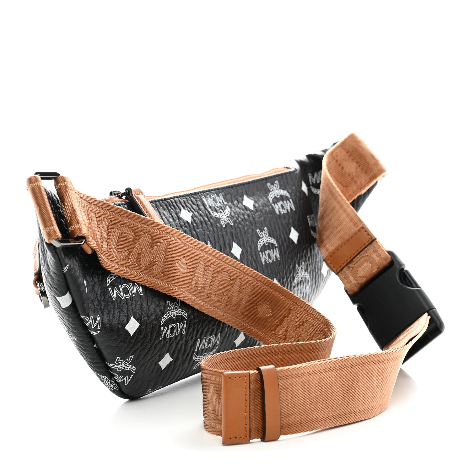 Visetos Small Fusten Belt Bag Black Cognac