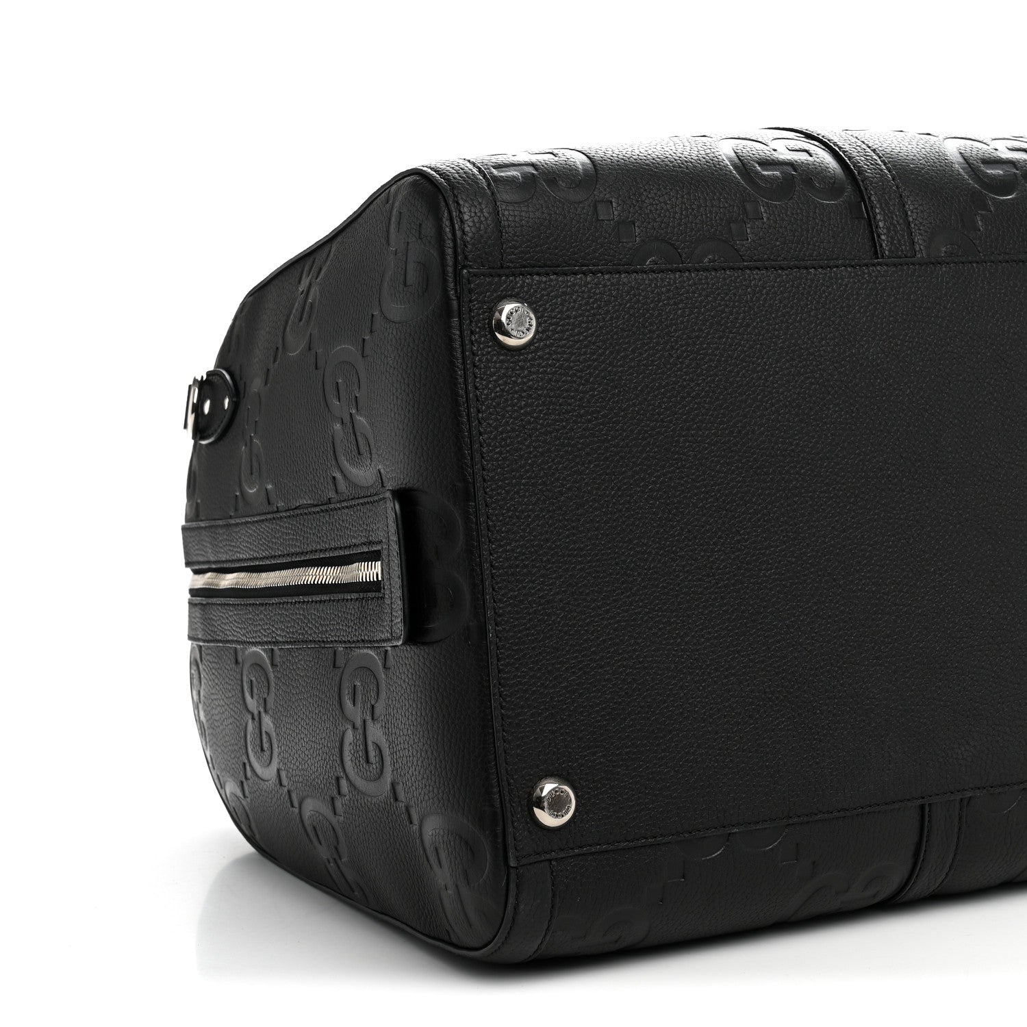 Piuma Calfskin Jumbo GG Embossed Large Duffle Bag Black