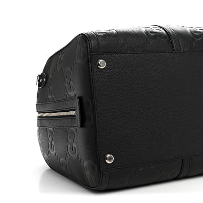 Piuma Calfskin Jumbo GG Embossed Large Duffle Bag Black