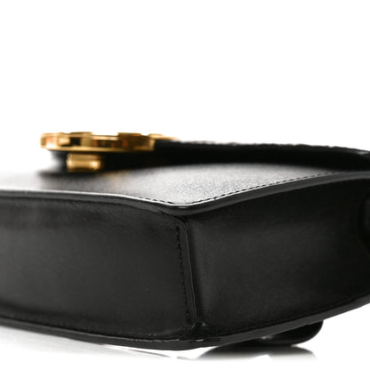 Vitello Liberty F is Fendi Bi-Color FF 1974 Embossed Envelope Belt Bag Maya Black
