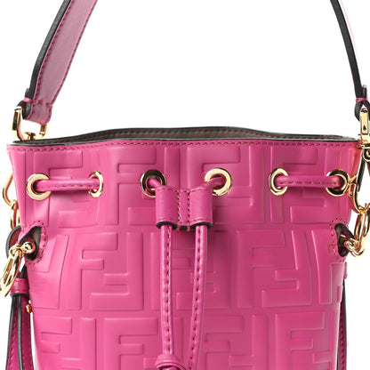 Vitello Liberty F is Fendi FF 1974 Embossed Mini Mon Tresor Bucket Bag Ciclamino Pilar